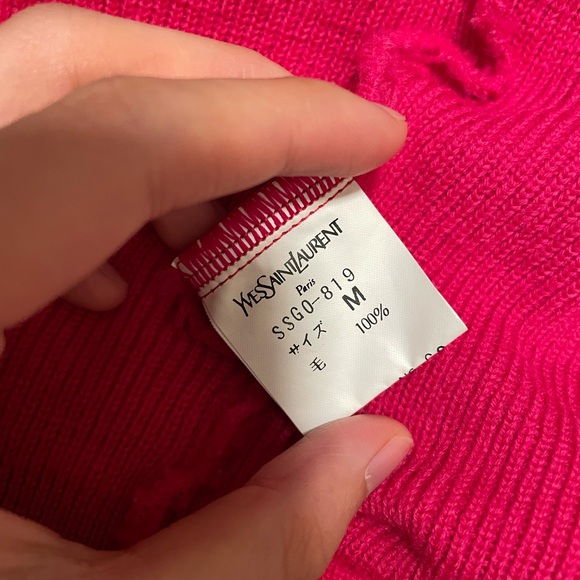 Vintage Yves Saint Laurent cardigan fuchsia - Picture 13 of 13